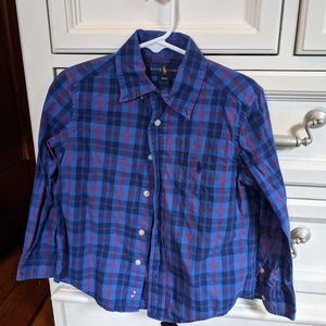 Ralph Lauren 4t Boys blue and red button down